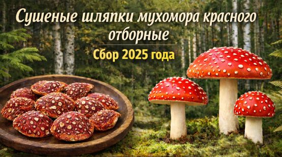 Сушеные шляпки красного мухомора